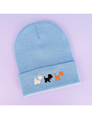 Bonnet à revers brodé - BABY CATS - unisexe 🐱❄️