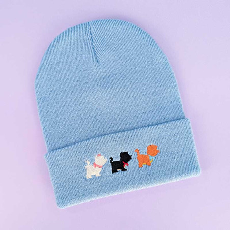 Bonnet à revers brodé - BABY CATS - unisexe 🐱❄️