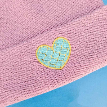 Bonnet à revers brodé - SIREN HEART TURQUOISE - unisexe 💙🐚