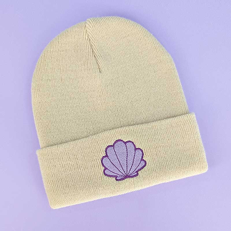 Bonnet à revers brodé - COQUILLAGE VIOLET - unisexe 🐚💜 Bonnet à revers brodé - COQUILLAGE VIOLET - unisexe 🐚💜
