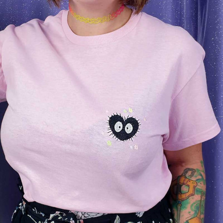 T-shirt brodé oversize - CŒUR DE SUIE - unisexe 🖤🌟