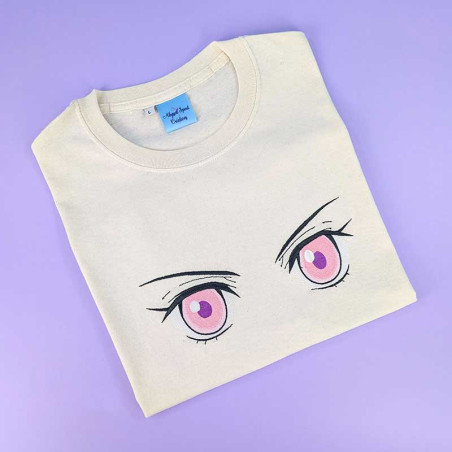 T-shirt brodé oversize - NEZUKO - unisexe 🌸👀