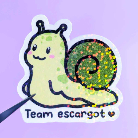 Sticker pailleté - MOCHI TEAM ESCARGOT - 100% fait main 🐌