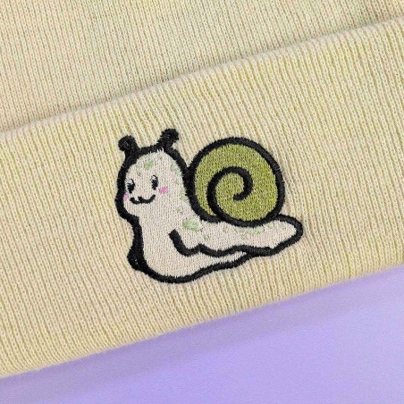 Bonnet à revers brodé - MOCHI L'ESCARGOT - broderie pailletée 🐌