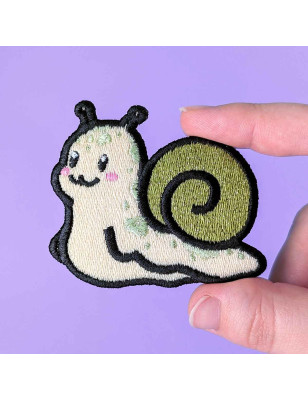 Patch brodé thermocollant - MOCHI L'ESCARGOT - broderie pailletée 🐌