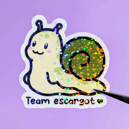 Sticker pailleté - MOCHI TEAM ESCARGOT - 100% fait main 🐌