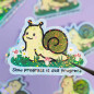 Sticker pailleté - MOCHI SLOW PROGRESS - 100% fait main 🐌