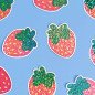 Sticker pailleté – Fraise – 100% fait main 🍓✨