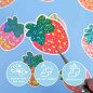 Sticker pailleté – Fraise – 100% fait main 🍓✨