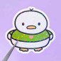 Sticker pailleté – Waffle le canard kawaii – 100% fait main 🦆