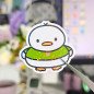 Sticker pailleté – Waffle le canard kawaii – 100% fait main 🦆