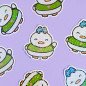 Sticker pailleté – Waffle & Pepper hello – 100% fait main 🐸🦆 Sticker pailleté – Waffle & Pepper hello – 100% fait main 🐸🦆