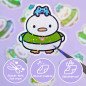 Sticker pailleté – Waffle le canard & Pepper la grenouille – 100% fait main 🦆🐸 Sticker pailleté – Waffle le canard & Pepper la grenouille – 100% fait main 🦆🐸
