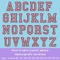 Motif de broderie machine gratuit à télécharger - Alphabet College style Varsity lettres A à Z - Appliqué - 5,3 cm 🧵